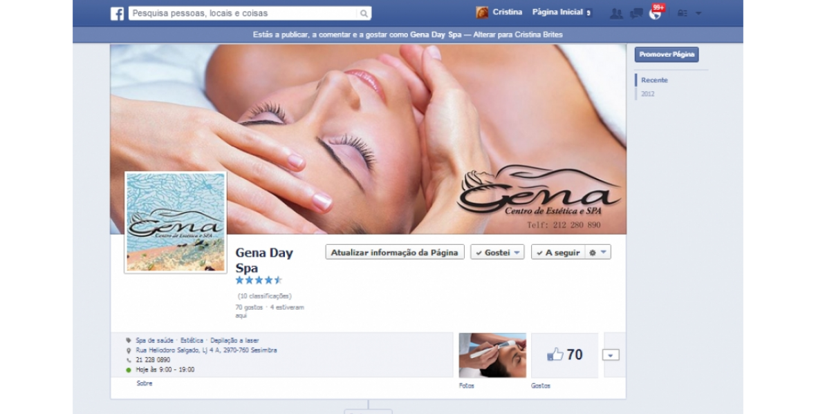 Gena Day Spa é o nosso mais recente cliente em Redes Sociais