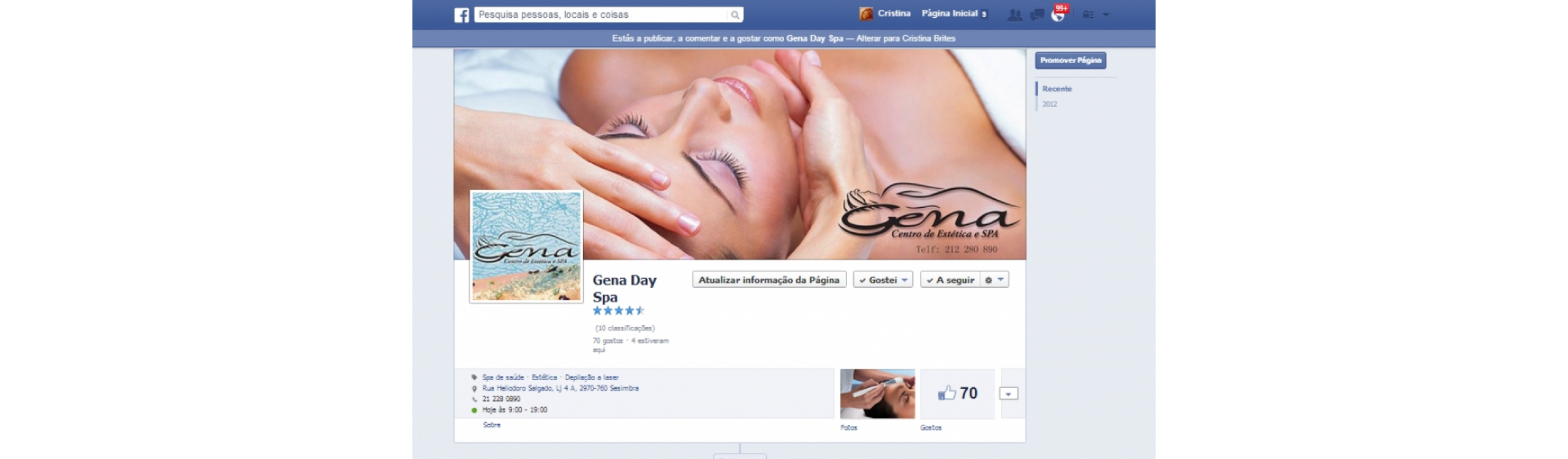 Gena Day Spa é o nosso mais recente cliente em Redes Sociais